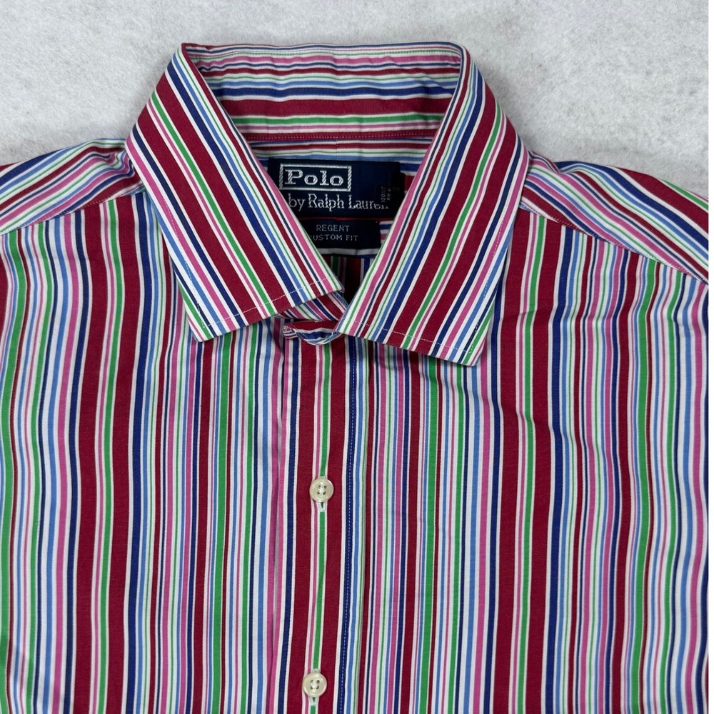 Polo Ralph Lauren‎ Regent Custom Fit Short Sleeve Shirt Mens Large Multi Color